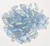 100 3x11mm Matte Transparent Medium Grey Blue AB Dagger Beads