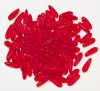 100 3x11mm Matte Transparent Red Dagger Beads
