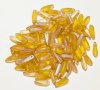100 3x11mm Matte Transparent Topaz AB Dagger Beads