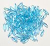 100 3x11mm Transparent Aqua AB Dagger Beads