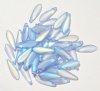 50 5x16mm Matte Transparent Light Sapphire AB Dagger Beads