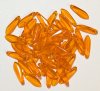 50 5x16mm Transparent Orange Dagger Beads