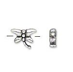 10, 8x7mm Antique Silver Dragonfly Metal Beads