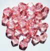 20 10mm Faceted Pink Nugget Firepolish Beads