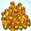 25 10mm Faceted Round Transparent Yellow Firepolish Beads