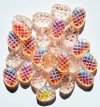 20, 10x7mm Transparent Pink AB Flat Oval Glass Pineapple Beads