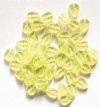 50 11x8mm Transparent Light Jonquil Glass Leaf Beads