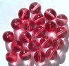 20 12mm Round Transparent Crystal Pink Glass Beads
