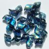 25 12x8mm Transparent Montana AB Twisted Swirl Glass Beads