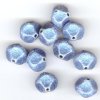 10 13mm Round Matte Metallic Blue Nugget Beads