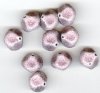 10 13mm Round Matte Metallic Pink Nugget Beads