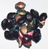 25, 14mm Wavy Black Half Coated Copper AB Leaf Beads