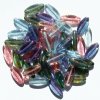 50 16x6mm Transparent Crystal Lustre Mix Narrow Flat Oval Beads