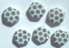 6 17mm Czech Glass Hexagon Peacock Beads - White Labrador