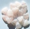 20 17x13mm Matte Light Pink and White Marble Glass Heart Beads