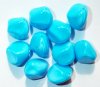 10, 17x15mm Satin Turquoise Blue Glass Nugget Beads