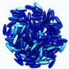 100 3x11mm Matte Transparent Cobalt AB Dagger Beads