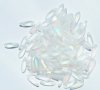 100 3x11mm Matte Transparent Crystal AB Dagger Beads