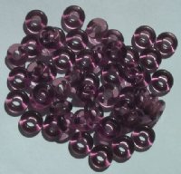50 3x9mm Transparent Amethyst Ring Beads