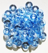 50 3x9mm Transparent Light Sapphire Ring Beads