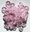 50 3x9mm Transparent Pink Ring Beads