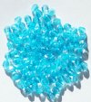 100 4mm Aqua Faceted Bicone Beads