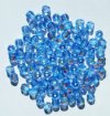 100 4mm Faceted Light Sapphire AB Firepolish Beads