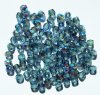 100 4mm Faceted Montana Blue AB Firepolish Beads