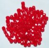 100 4mm Faceted Milky Red Opal Firepolish Beads