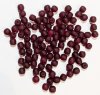 100 4mm Transparent Matte Garnet Round Glass Beads