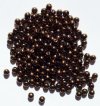 200 4mm Round Metallic Bronze Glass Beads