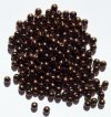 100 4mm Round Metallic Bronze Glass Beads