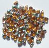 100 4x6mm Transparent Topaz Vitrail Drop Beads