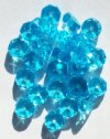 25 4x8mm Faceted Aqua Rondelle Beads