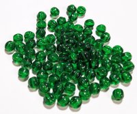 100 5mm Transparent Kelly Green Melon Beads