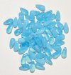 50 5x10mm MilkyOpal Aqua Glass Drop Beads