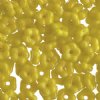 50, 5mm Opaque Yellow Glass Forget Me Not Flower Beads