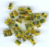 40 5x3.5mm Peacock Tiny Flat Beads - Yellow Vitrail