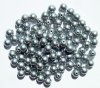 50 6mm Round Matte Metallic Silver Glass Beads