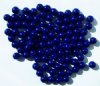 50 6mm Opaque Navy Blue Round Glass Beads