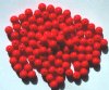 50 6mm Opaque Red Round Glass Beads