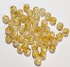 50 6mm Light Topaz Crackle Glass Beads