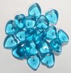 20 16x6mm Transparent Aqua Heart Pendant Beads