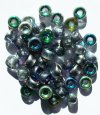 50 6x9mm Crystal Vitrail Glass Crow Beads
