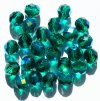 25 8mm Faceted Transparent Capri Blue AB Beads