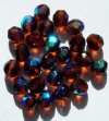 25 8mm Faceted Transparent Dark Topaz AB Beads
