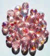 25 8mm Faceted Transparent Light Rose AB Beads