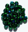 25 8mm Faceted Transparent Medium Green AB Beads