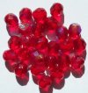 25 8mm Faceted Transparent Medium Siam Ruby AB Beads