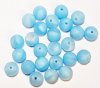 25 8mm Matte Crystal & Satin Aqua Givre Round Glass Beads